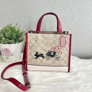 COACH DEMPSEY TOTE 22  Signature Bunny Carriage CF404 NWT $398.